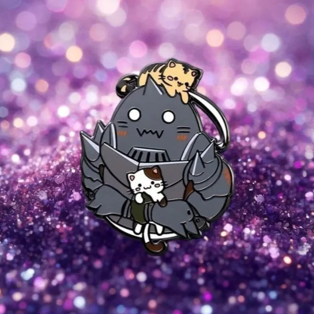 Alphonse Elric with Kittens Enamel Pin - Fullmetal Alchemist Collectible - Picture 1 of 6